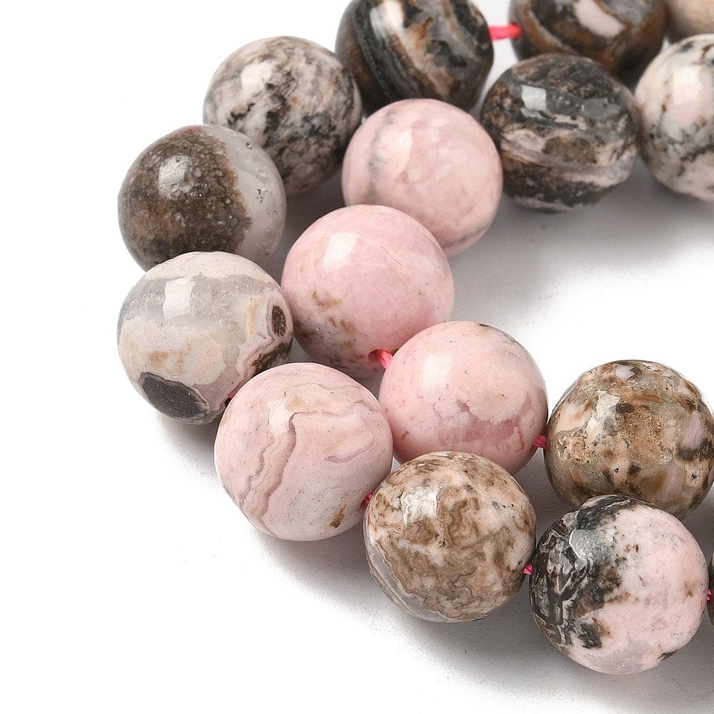 Rhodonit – Rosa/Brun, Runde (12mm) - Uniq Perler - 76931238567802898005599284