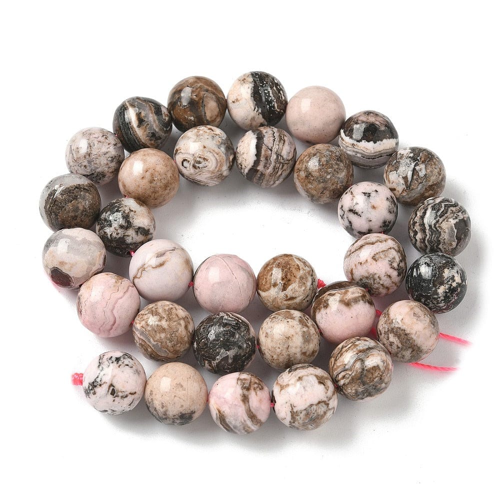 Rhodonit – Rosa/Brun, Runde (12mm) - Uniq Perler - 76931238567802898005599284