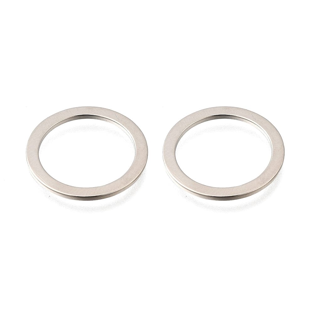 Ring Mellemled/Vedhæng - Langtidsholdbar Platin Belagt (20mm, 6 stk) - Uniq Perler - 115505