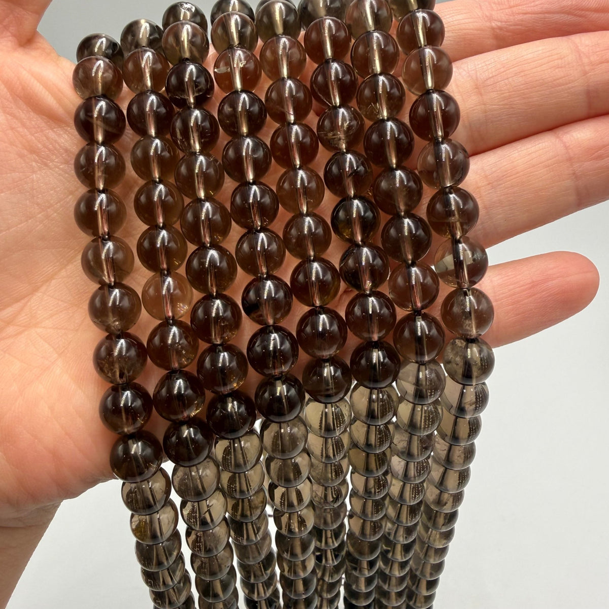 Røgkvarts Perler – Runde (8mm) - Uniq Perler - 125660