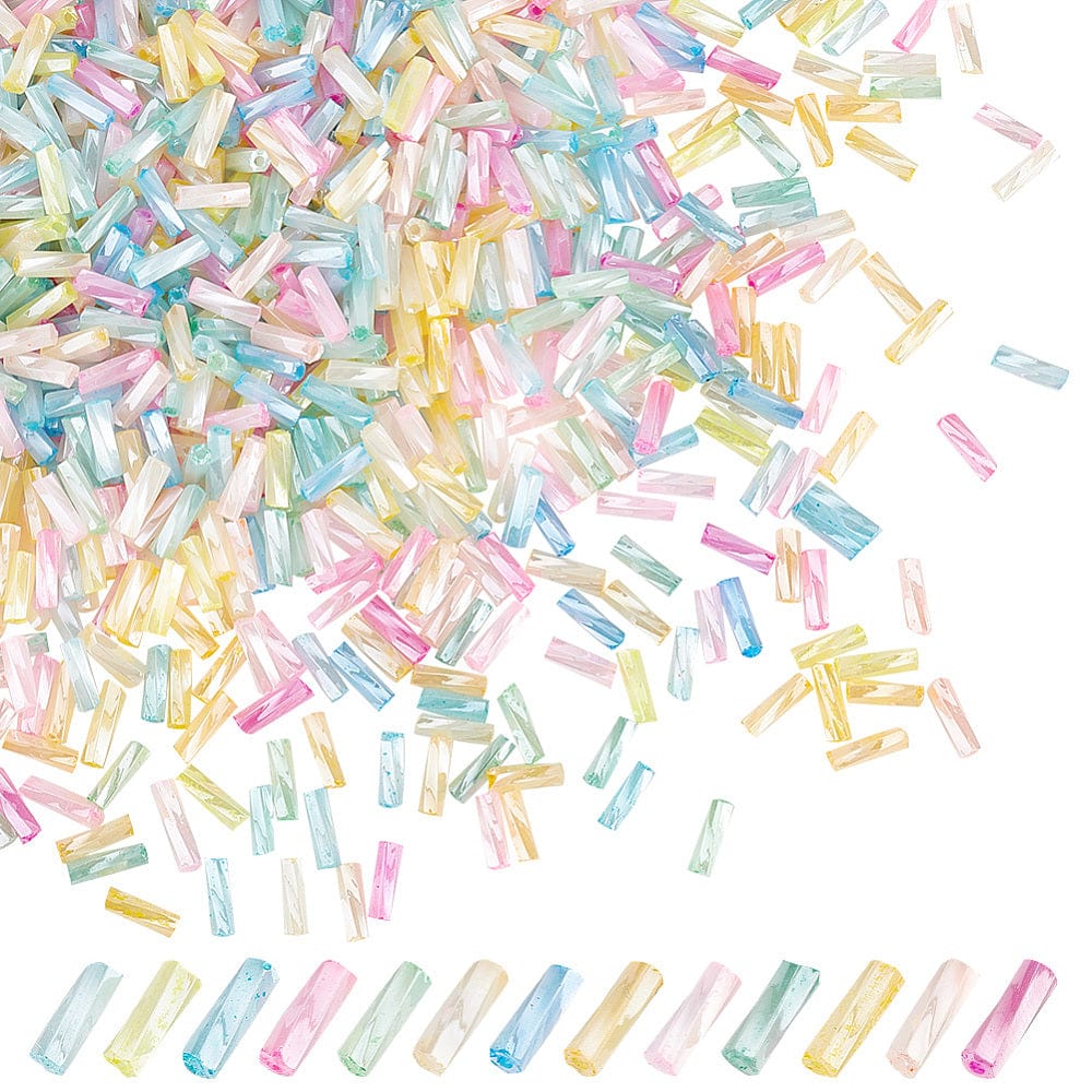 Rørformet Og Tvistet Perler – (6x2mm) 1560 stk - Uniq Perler - 503862