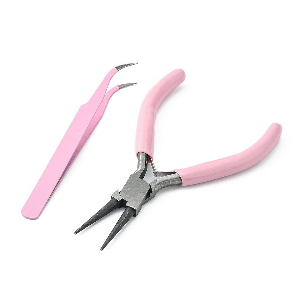 Rosa Værktøjssæt I Etui Til Opbevaring - Uniq Perler - 173734