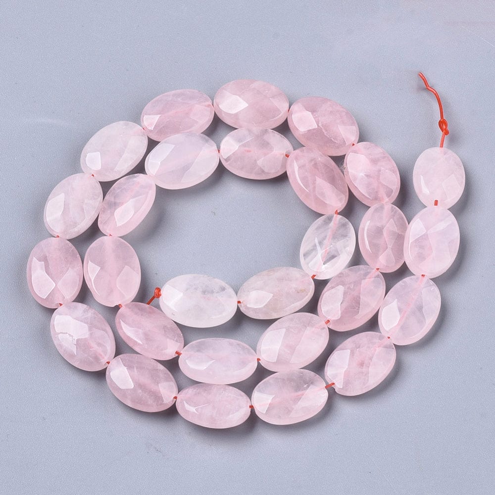 Rosakvarts – Oval, Facetteret (14x10mm) - Uniq Perler - 115756
