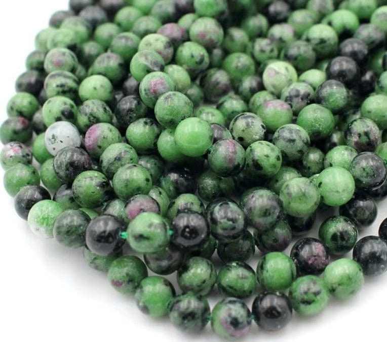 Rubin I Zoisit Perler, Rund (6mm) - Uniq Perler - 120845