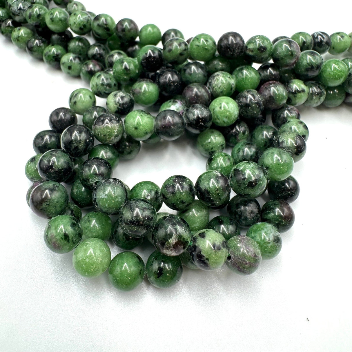 Rubin I Zoisit Perler, Rund (6mm) - Uniq Perler - 120845