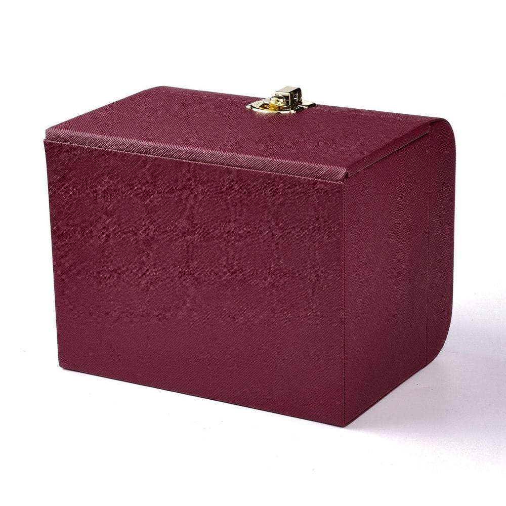 Rummeligt Smykkeskrin med Spejl og Skuffer - Bordeaux (15x12,5x12,5cm) - Uniq Perler - 0000014483