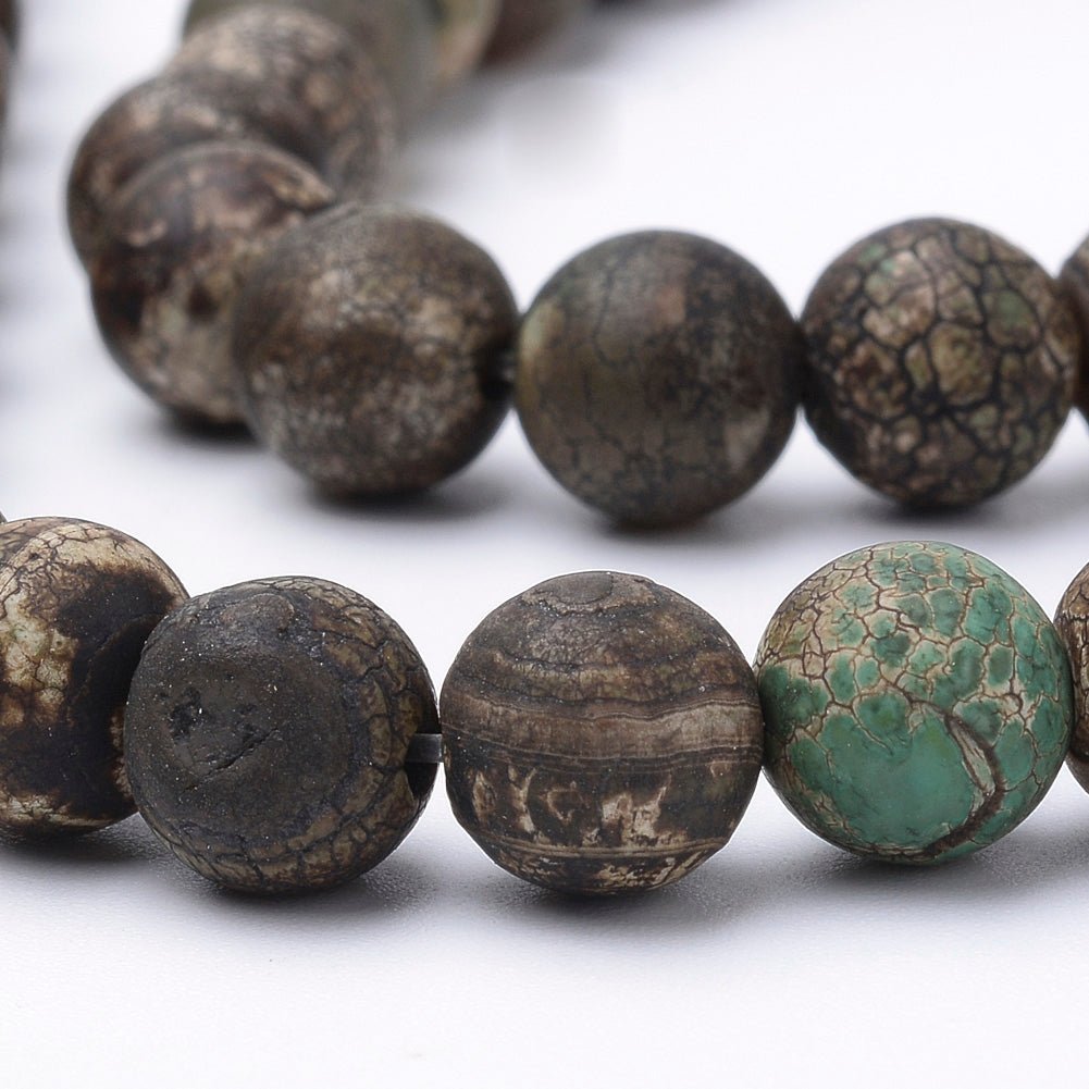 Runde Agat perler – Kokos Brun(8~8,5mm) - Uniq Perler -