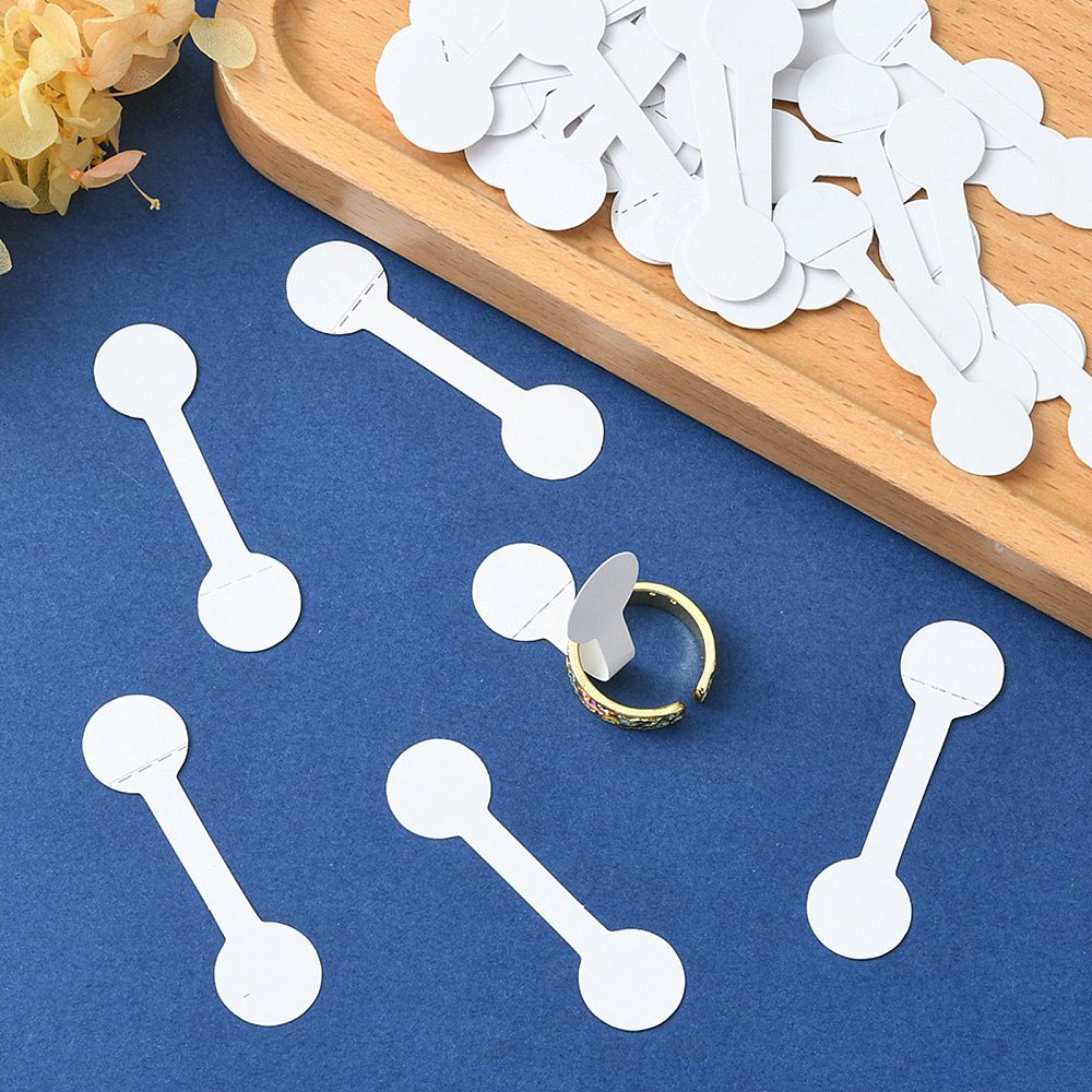 Runde Klistermærker/Prismærker – Hvid (5x1.4x0.02cm) 100 stk - Uniq Perler -