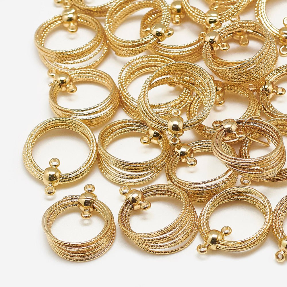 Runde Vedhæng – 18K Forgyldt Messing (19x16x5,5mm) - Uniq Perler - 123079