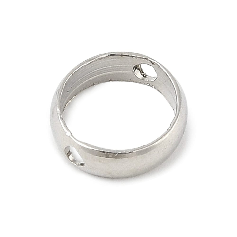 Rundt Mellemled – Langtidsholdbar Platin Farvet (7,5x2,5mm) 6 Stk - Uniq Perler - 115091