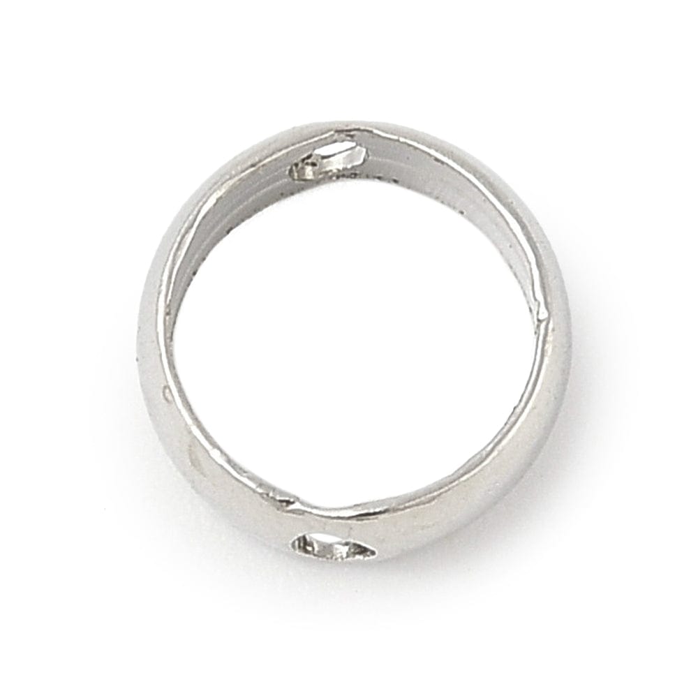 Rundt Mellemled – Langtidsholdbar Platin Farvet (7,5x2,5mm) 6 Stk - Uniq Perler - 115091