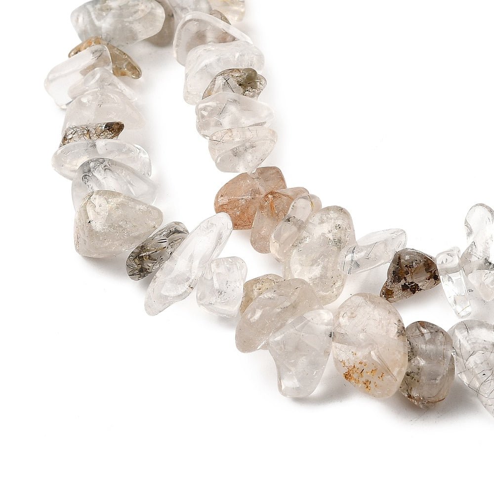 Rutileret Chips Kvarts – Klar (2 - 15mm) - Uniq Perler -