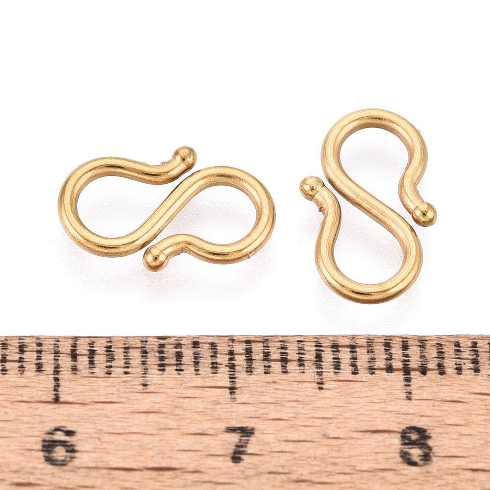 S - låse – Vandfast Rustfrit Stål (13mm, 2 stk.) - Uniq Perler - 122157