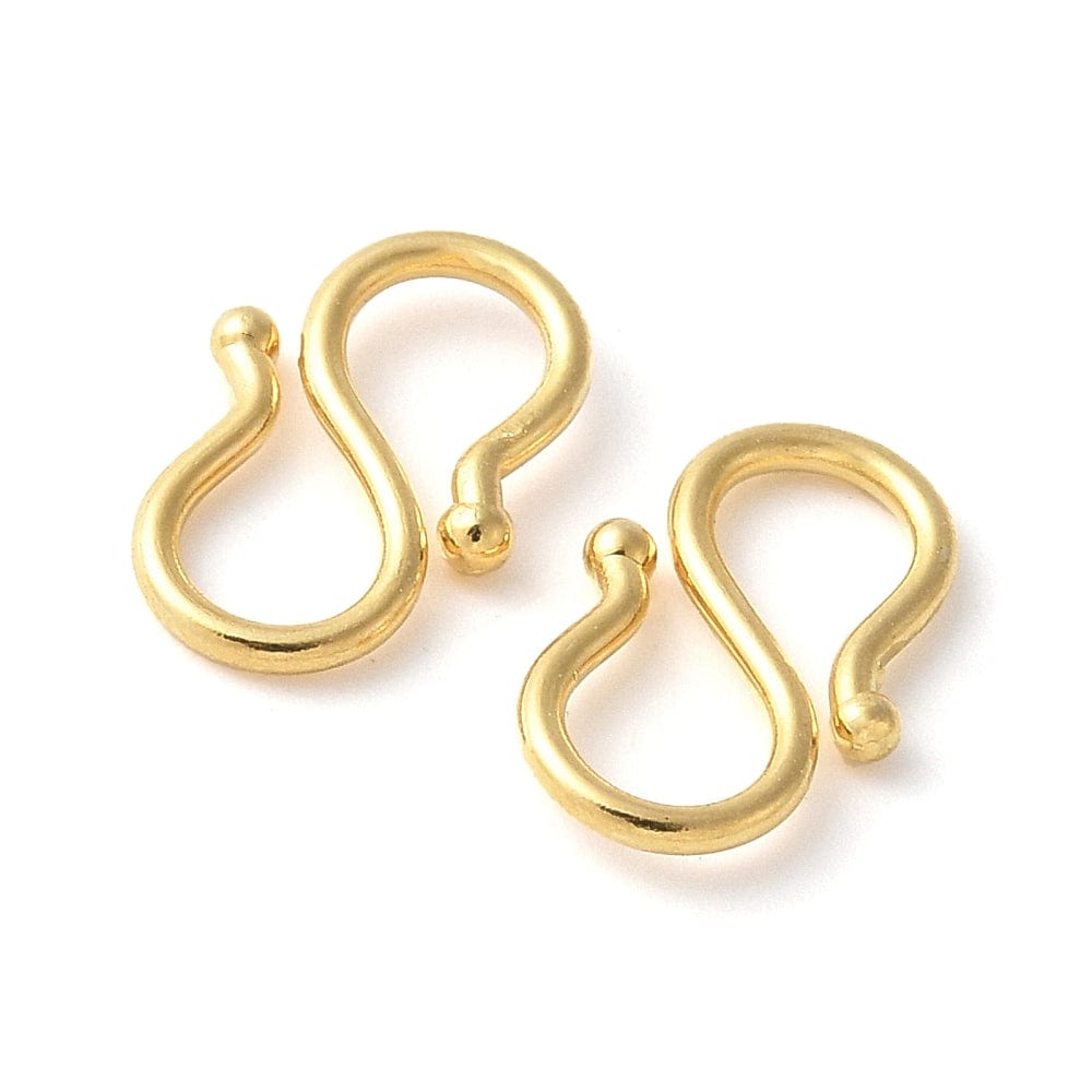 S - Lås, 18K Forgyldt Stål, 12x8mm, 4 stk. - Uniq Perler - 114808