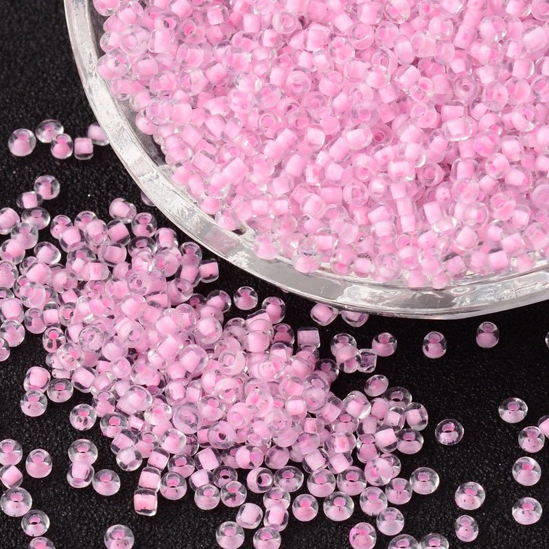 Seed Beads 12/0 – Fuchsia, Farvet Kerne (2mm) 450 g - Uniq Perler - 126437