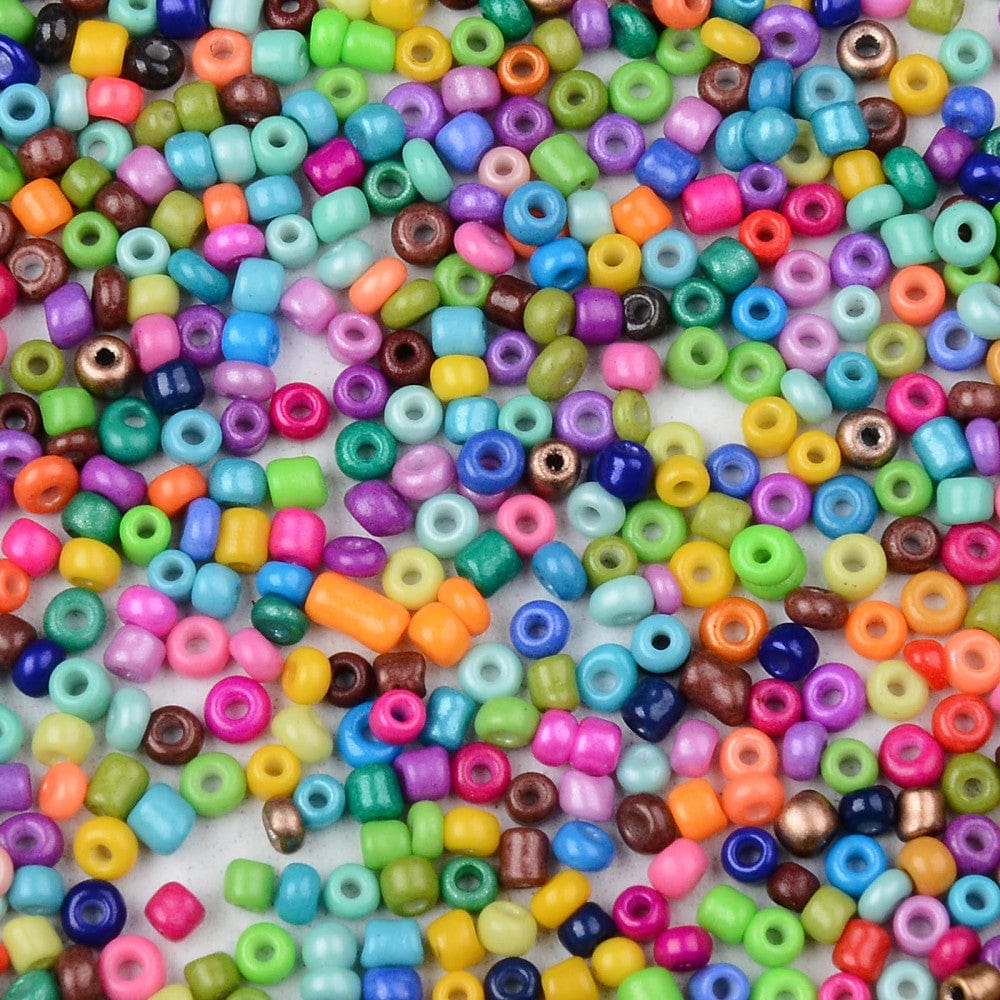 Seed Beads – Farve Mix, Runde (2,5 - 3mm) 450g - Uniq Perler - 111333