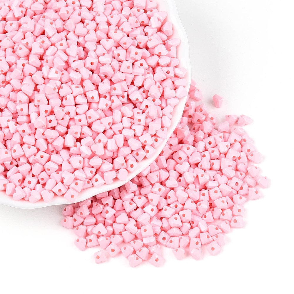 Seed Beads Hjerteform – Pink (3,5x4,5mm) 20g - Uniq Perler - 115747