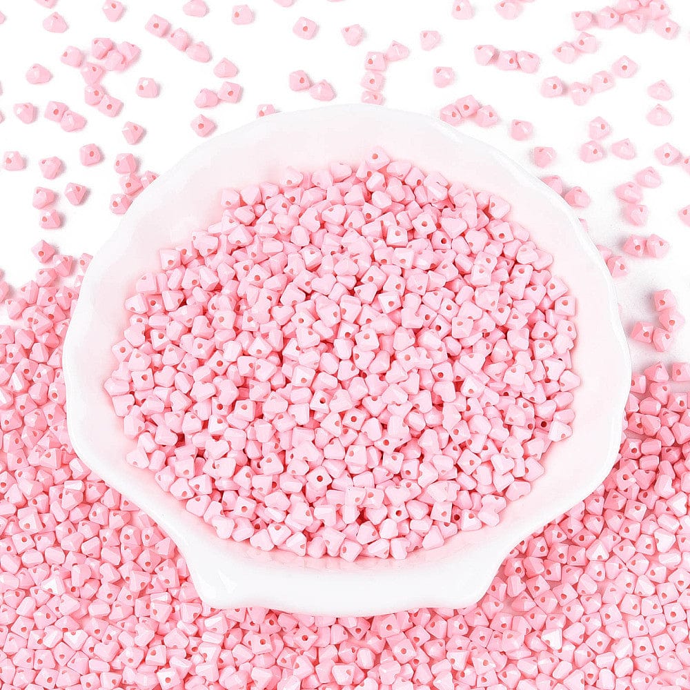 Seed Beads Hjerteform – Pink (3,5x4,5mm) 20g - Uniq Perler - 115747