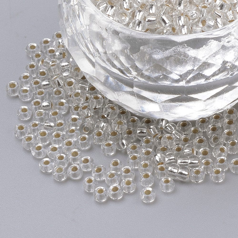 Seed Beads - Klar/Silver (2x1,5mm) 20g - Uniq Perler - 114610