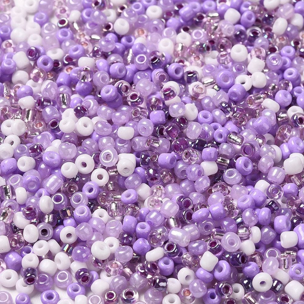Seed Beads, Lilla Mix Farver, 2 - 3mm - Uniq Perler - 111797