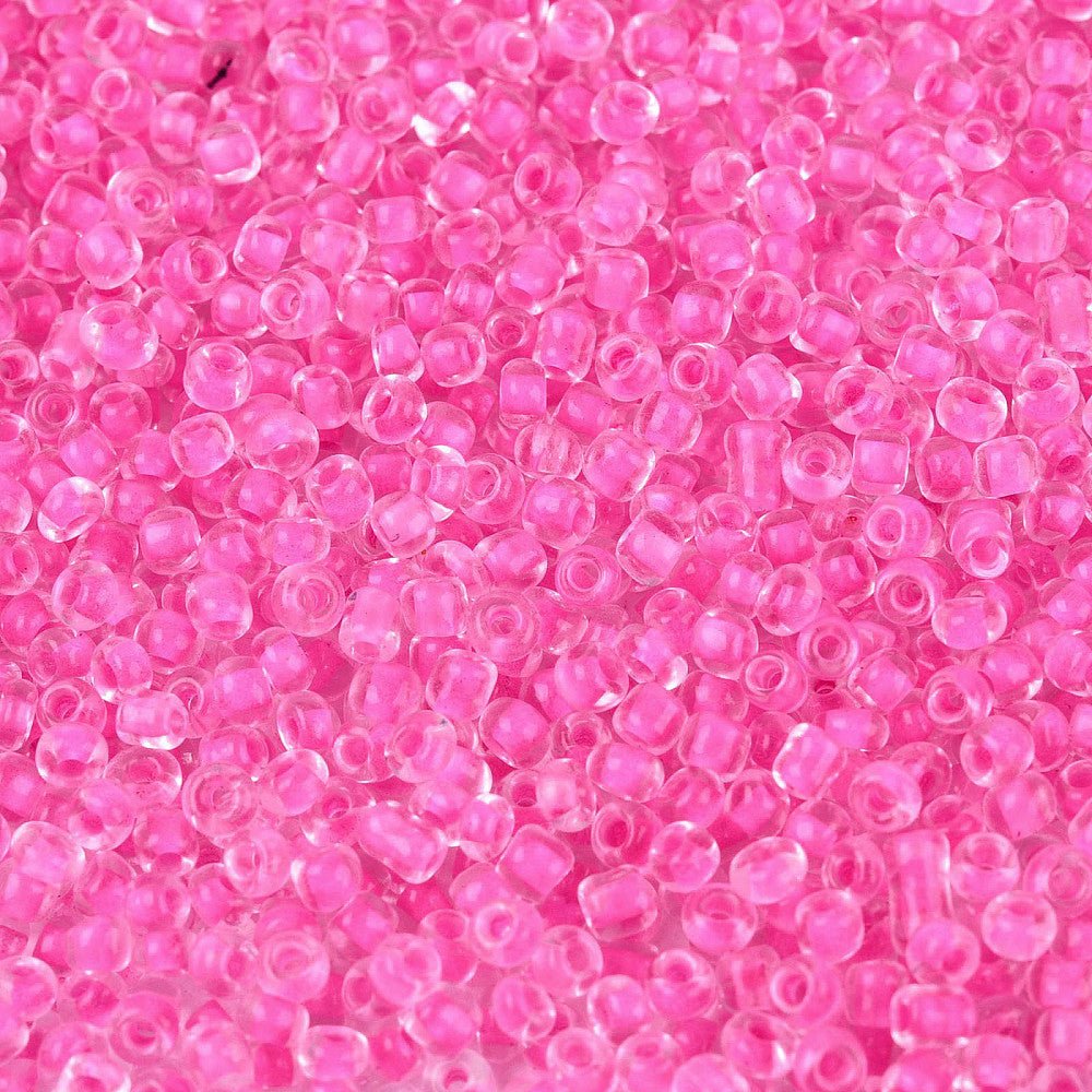 Seed Beads – Magenta, Farvet Inderside (12/0, 2mm) 450g - Uniq Perler - 126434