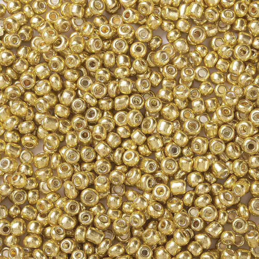 Seed Beads, Metallic Guld, 3mm - Uniq Perler - 113298