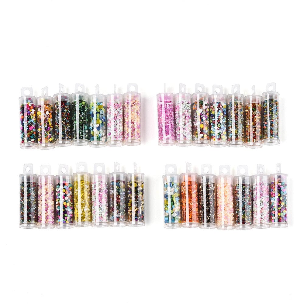 Seed Beads – Mix Farver Og Størrelser (1 - 7mm) 7 Glas - Uniq Perler - 115057