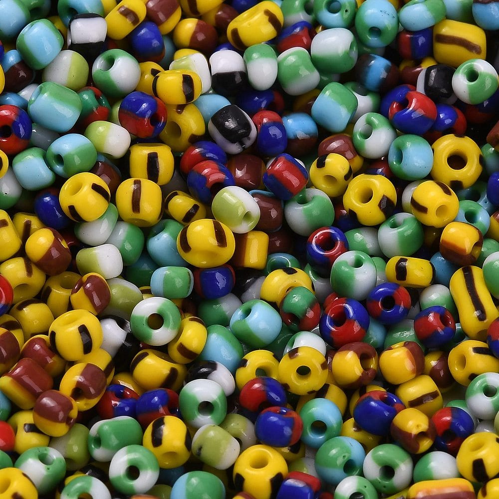 Seed Beads, Multifarvet, Stribet,( 2mm, 20gr) - Uniq Perler - 111798