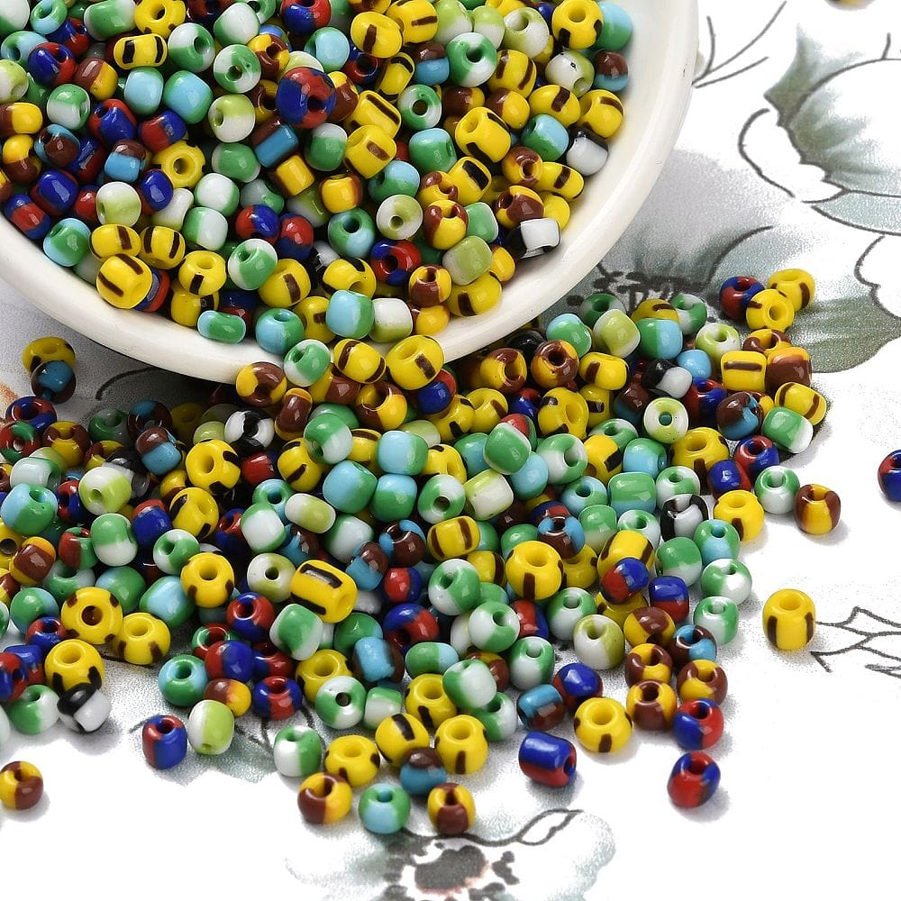 Seed Beads, Multifarvet, Stribet,( 2mm, 20gr) - Uniq Perler - 111798