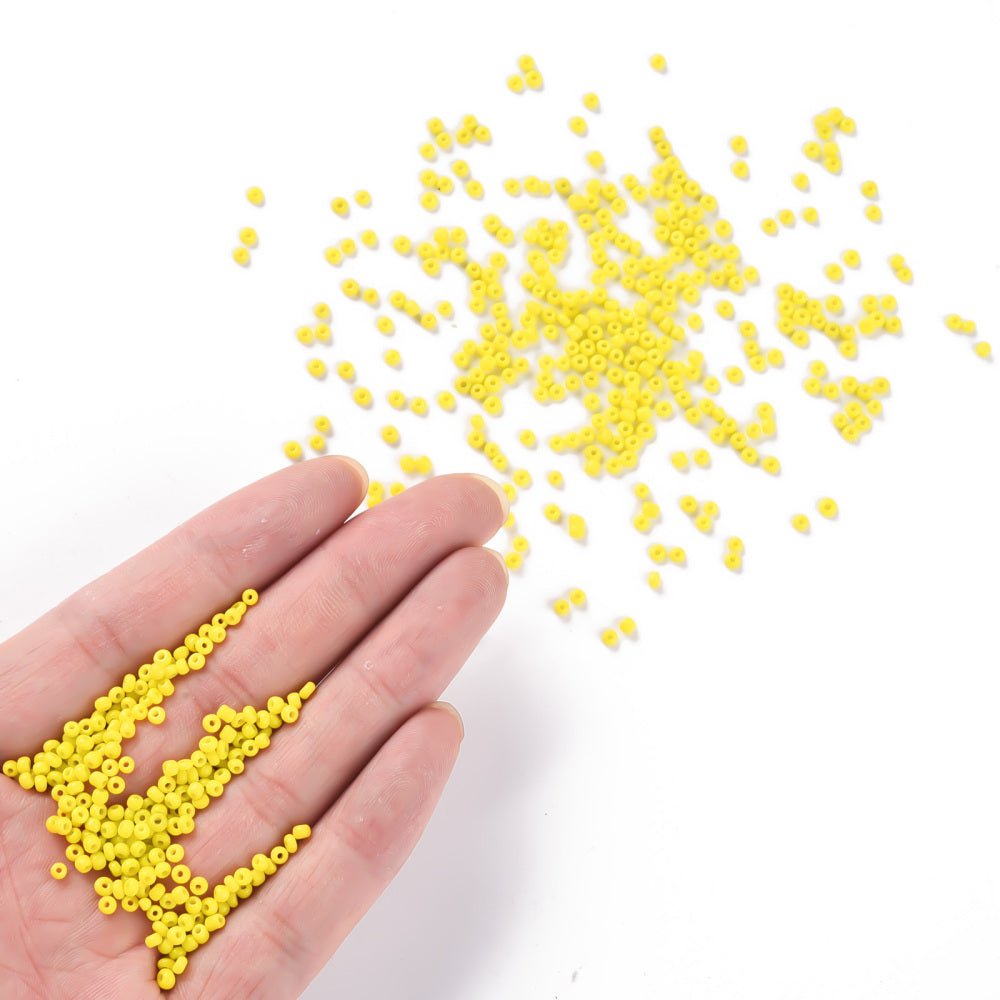 Seed Beads – Opaque, Gul, Runde (12/0, 2mm) 450 g - Uniq Perler - 126422