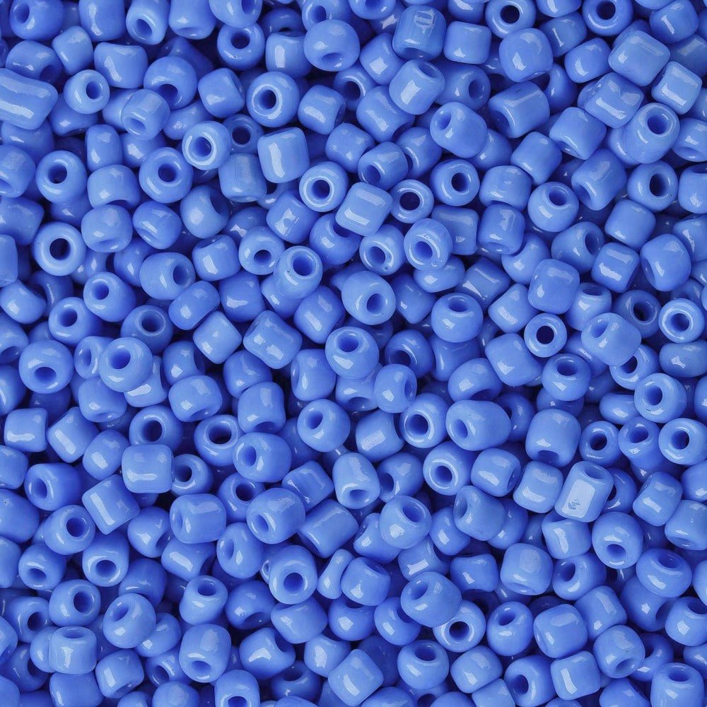 Seed Beads – Opaque Kornblomstblå, Runde (12/0, 2mm) Ca. 450gr - Uniq Perler - 126426