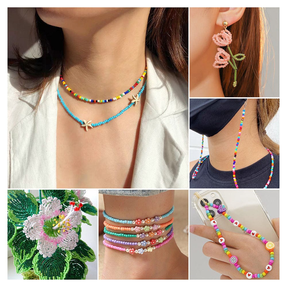 Seed Beads, Pink Mix, 4 - 4,5mm, (Ca. 2400 Stk Perler.) - Uniq Perler - 115143