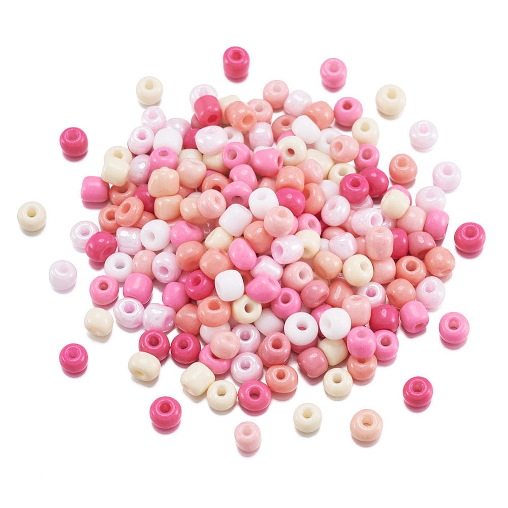 Seed Beads, Pink Mix, 4 - 4,5mm, (Ca. 2400 Stk Perler.) - Uniq Perler - 115143