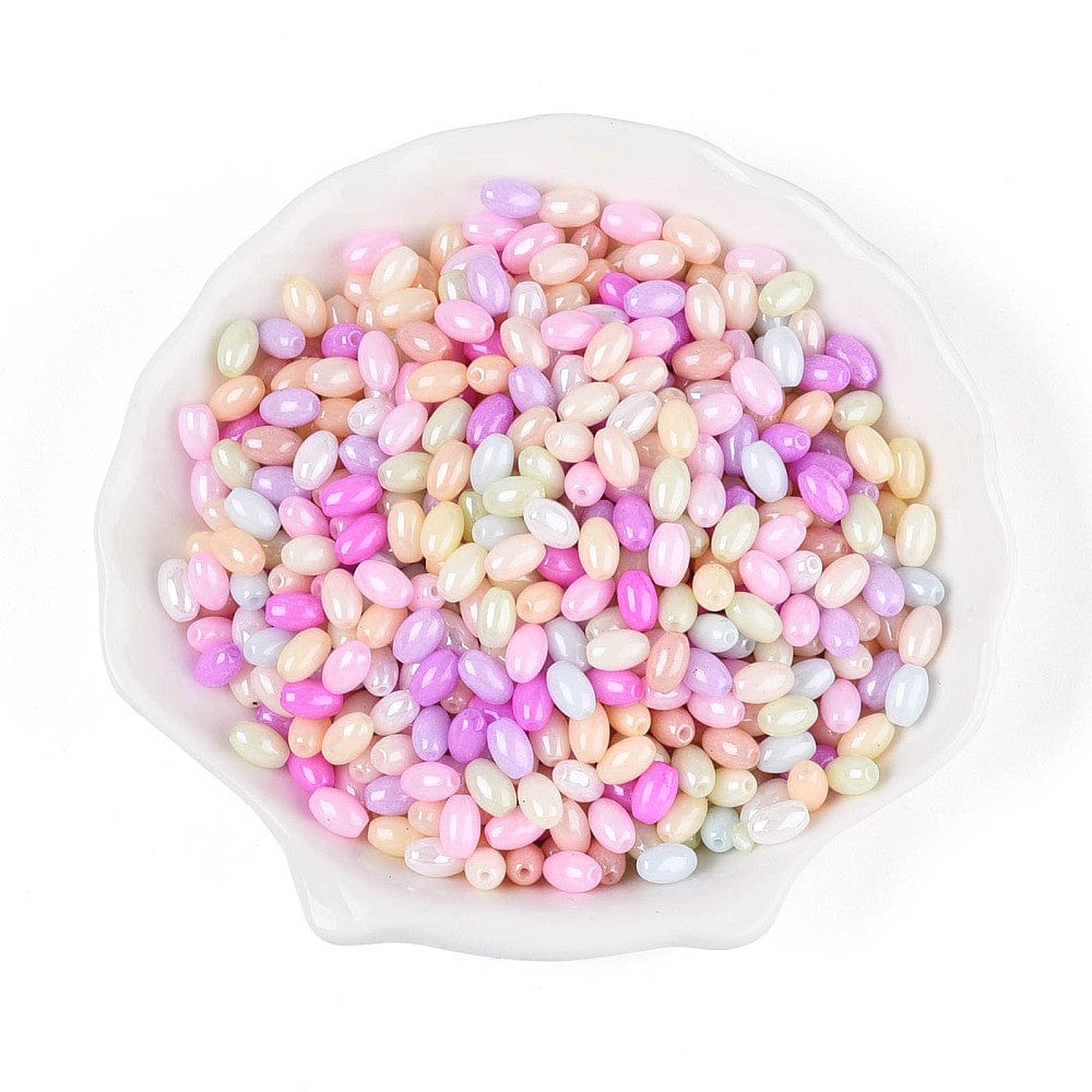 Seed Beads – Rice, Mix Farver (4x7mm) 50g - Uniq Perler - 115331
