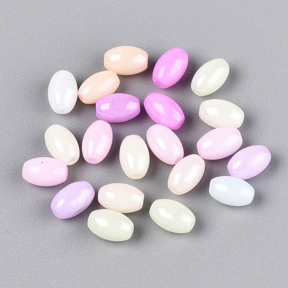 Seed Beads – Rice, Mix Farver (4x7mm) 50g - Uniq Perler - 115331