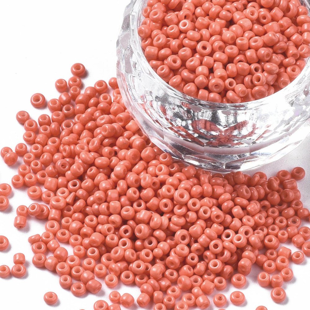 Seed Beads – Sart Orange, Rund (2 - 2,5mm, 20g) - Uniq Perler -