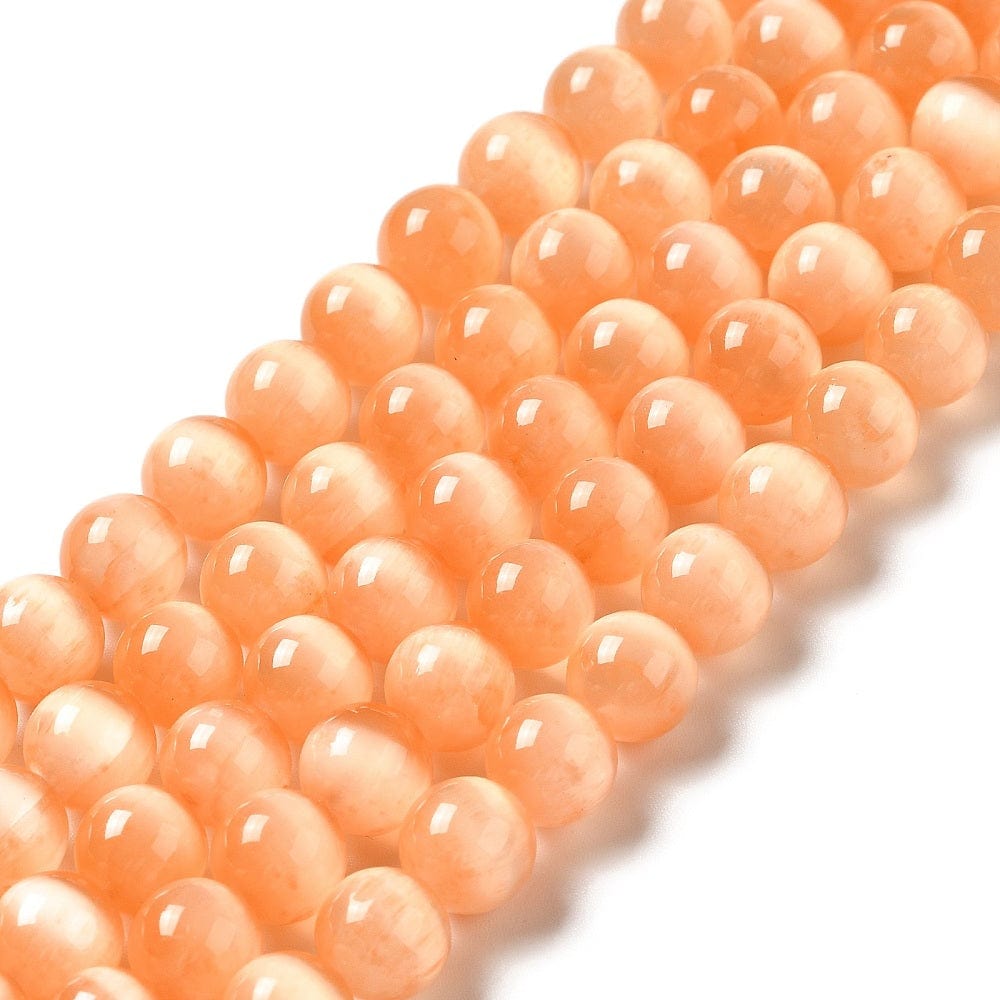 Selenit – Orange, Rund (8mm) - Uniq Perler - 113061