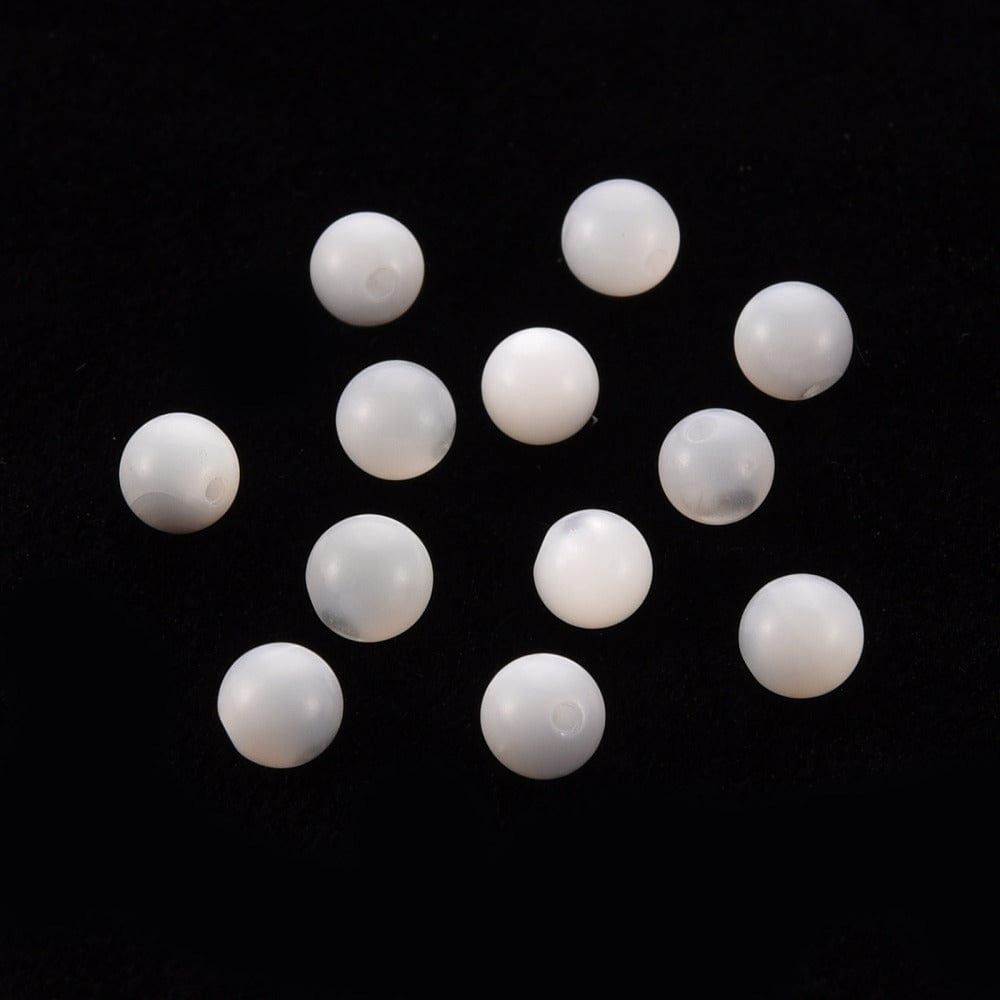 Shell Perle – Næsten Hvid, Topboret (4mm, 1 stk.) - Uniq Perler - 6799642