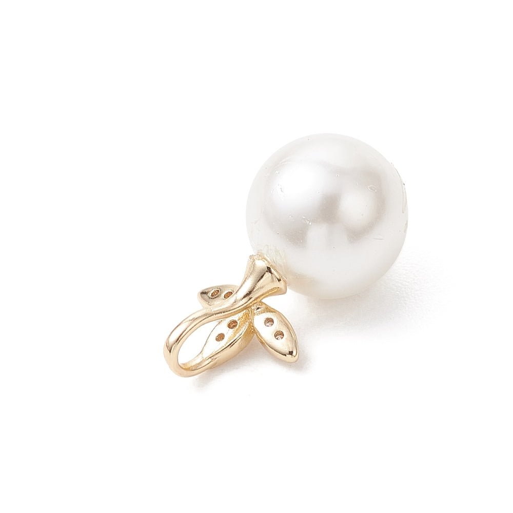 Shell Perle Vedhæng – Blad Zirkonia Forgyldt (22.5mm) - Uniq Perler - 117757