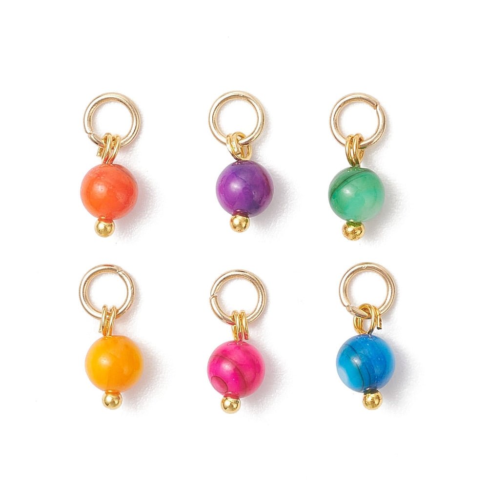 Shell Perle Vedhæng – Runde med 18K Forgyldt (9~9,5mm) 8 Stk - Uniq Perler - 120006