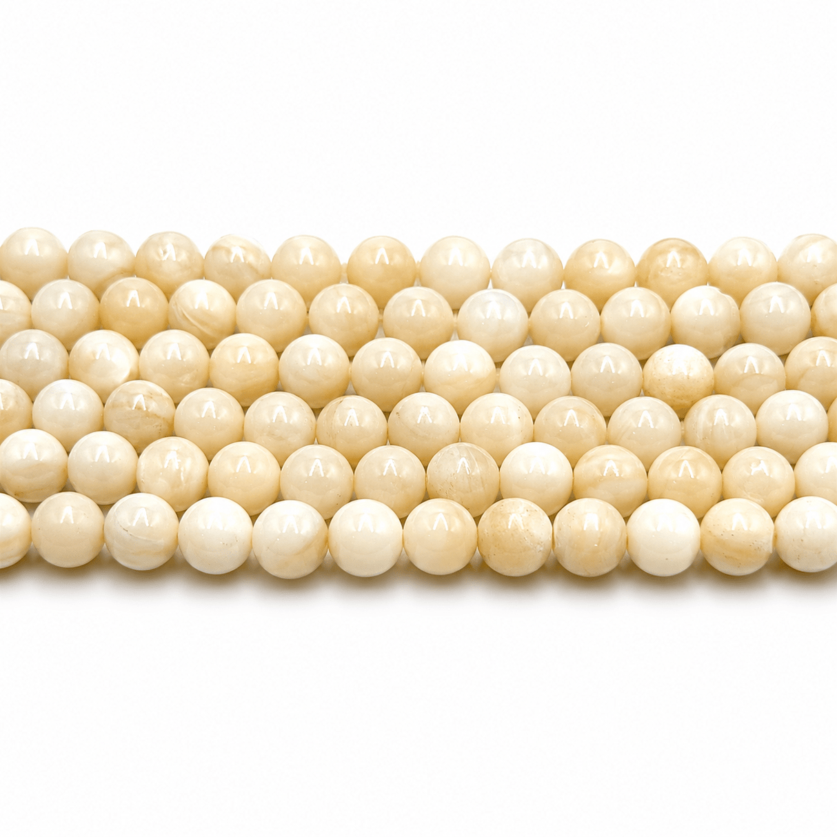 Shell Perler – Beige, Runde (7~7,5mm) - Uniq Perler - 124622
