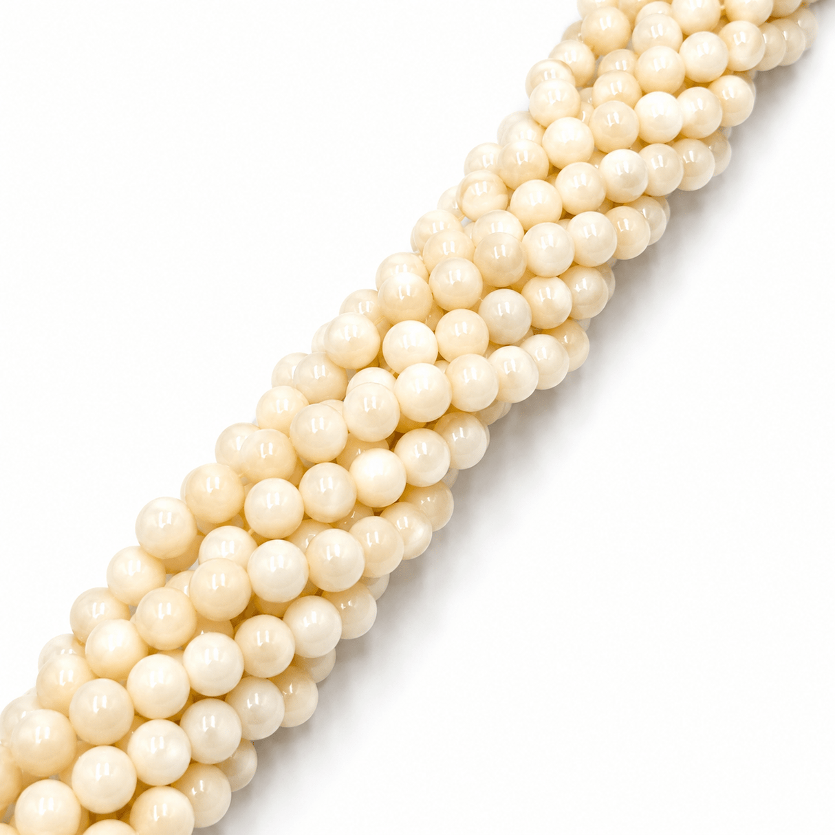 Shell Perler – Beige, Runde (7~7,5mm) - Uniq Perler - 124622