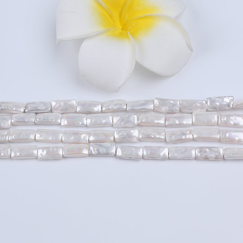 Shell Perler Der Ligner Kantet Barok Perler, 8x14mm - Uniq Perler - 0001489243