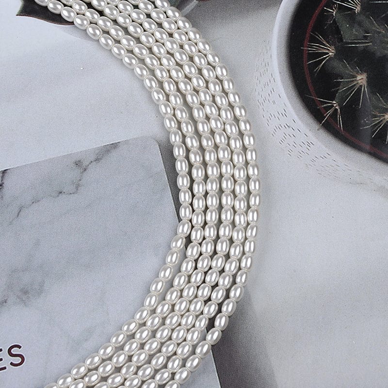 Shell Perler – Hvid, Rice (3 - 4mm) - Uniq Perler - 865789