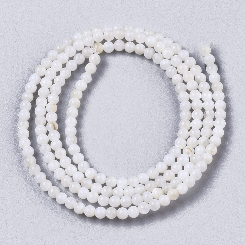 Shell Perler, Hvid, Runde, 2,5mm - Uniq Perler - 112789