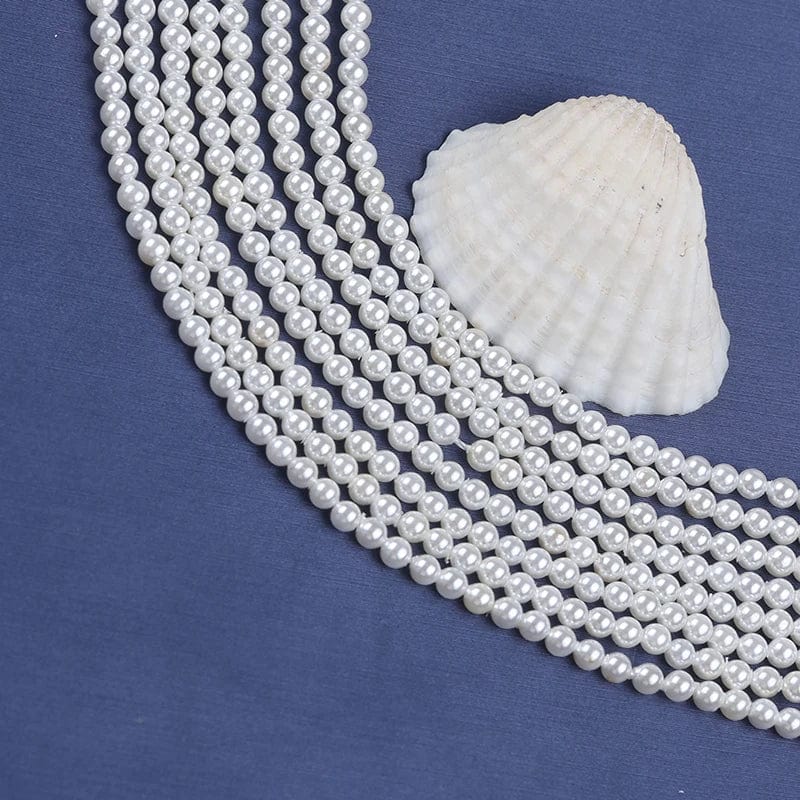 Shell Perler, Hvid, Runde, 3mm - Uniq Perler - 3mm755677