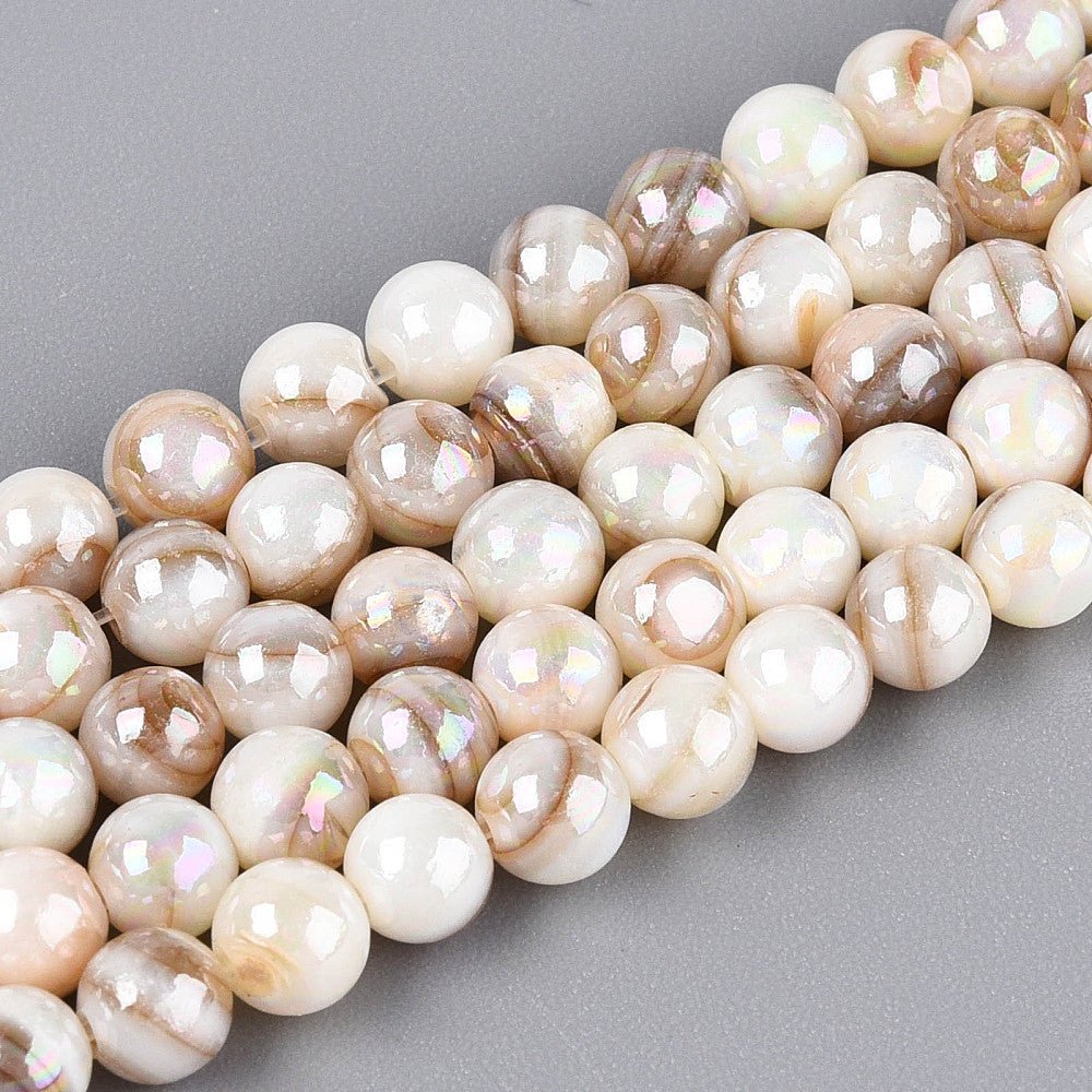 Shell Perler – Hvid/Brun, Runde (5mm) - Uniq Perler -