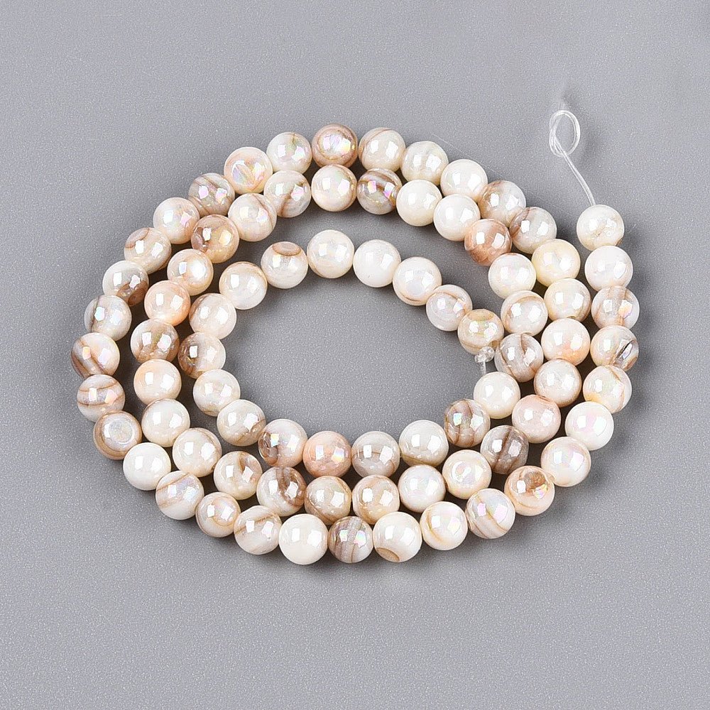 Shell Perler – Hvid/Brun, Runde (5mm) - Uniq Perler -