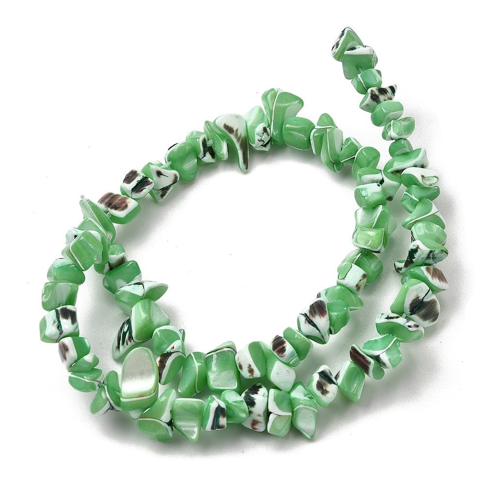 Shell perler – Nugget Facon, Grøn (7 - 22mm) - Uniq Perler - 116041