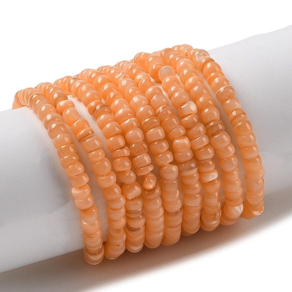 Shell Perler, Orange, Rondel, (3x2mm) - Uniq Perler - 113302